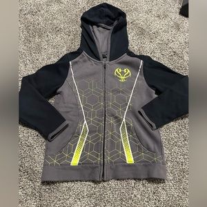 Under Armour Boys Size Small Youth zip up hooded basketball sweatshirt black